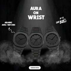 Premium Black Arabic Aura Watch